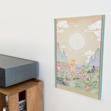 Cheese folk painting poster